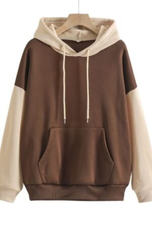 Colourblock Drawstring Pocket Hoodie